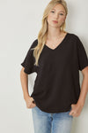 Justify Solid V-neck Top