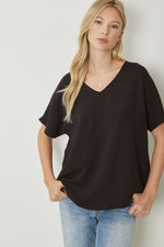 Justify Solid V-neck Top