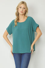Lets Go Rolled Up Cap Sleeve Top
