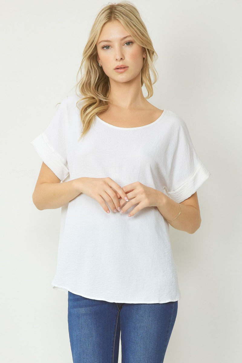 Lets Go Rolled Up Cap Sleeve Top